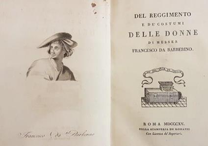 Del Reggimento E De' Costumi Delle Donne - Francesco da Barberino - copertina