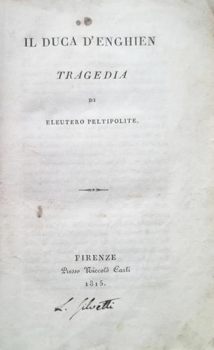 Il Duca D' Enghien - copertina