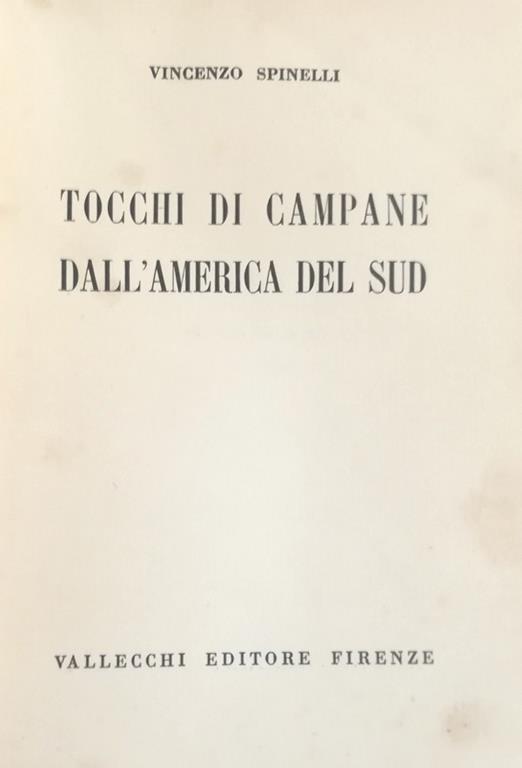 Tocchi Di Campane Dall'America Del Sud - Vincenzo Spinelli - copertina
