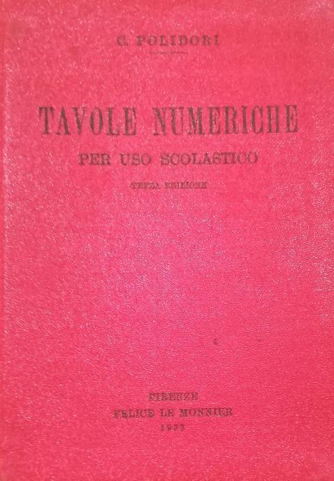 Tavole Numeriche Per Uso Scolastico - copertina