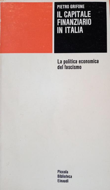 Il Capitale finanziario in Italia - Pietro Grifone - copertina
