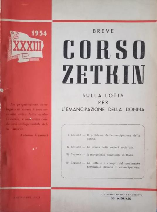 Breve corso Zetkin sulla lotta per l'emancipazione della donna - copertina