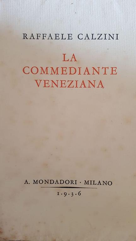La Commediante Veneziana - Raffaele Calzini - copertina