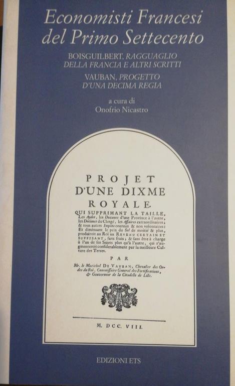 Economisti francesi del primo Settecento - copertina