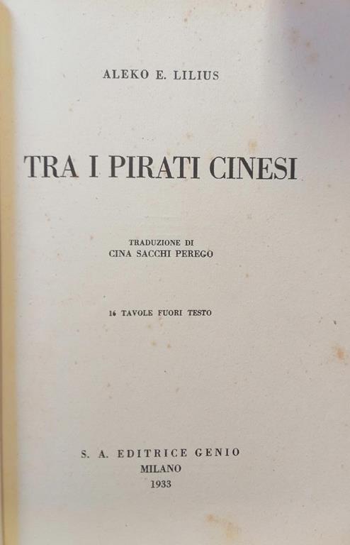 Tra I Pirati Cinesi - Aleko E. Lilius - copertina