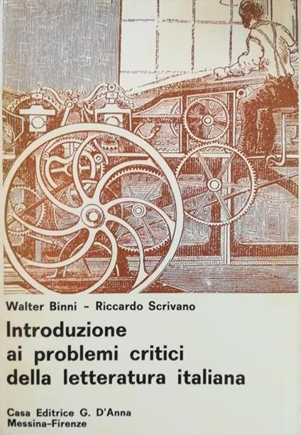 Introduzione Ai Problemi Critici Della Letteratura Italiana - copertina