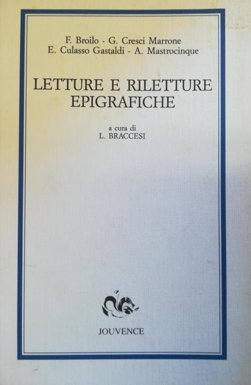 Letture e riletture epigrafiche - L. Braccesi - copertina