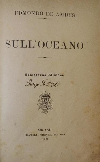 Sull'Oceano - Edmondo De Amicis - copertina