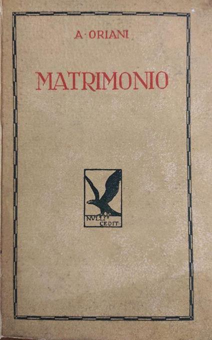 Matrimonio - Alfredo Oriani - copertina