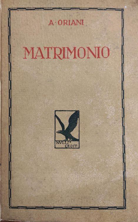 Matrimonio - Alfredo Oriani - copertina
