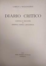 Diario Critico. Capitoli E Incontri Di Estetica Critica Linguistica
