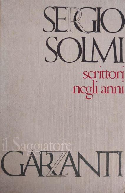 Scrittori Negli Anni - Sergio Solmi - copertina
