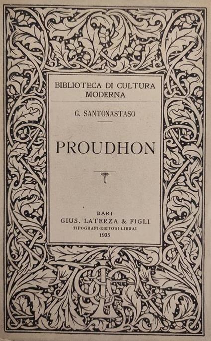 Proudhon Di: Santonastaso G. - copertina