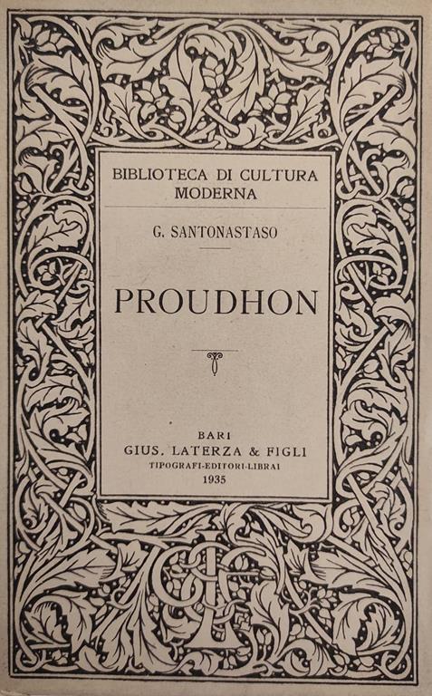 Proudhon Di: Santonastaso G. - copertina