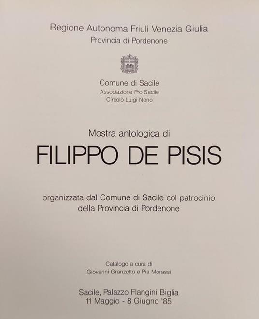 Catalogo Della Mostra Antologica Di Filippo De Pisis - Giovanni Granzotto - copertina