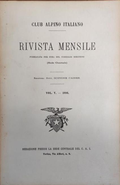 Rivista Mensile. Vol. V - copertina