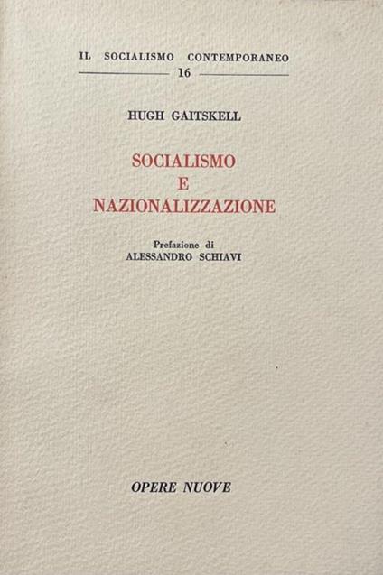 Socialismo E Nazionalizzazione - copertina