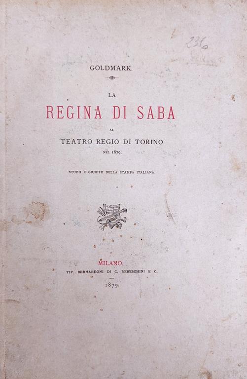 La Regina Di Saba Al Teatro Regio Di Torino - copertina