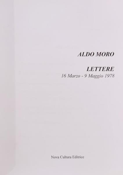 Lettere. 16 Marzo - 9 Maggio 1978 - Aldo Moro - copertina