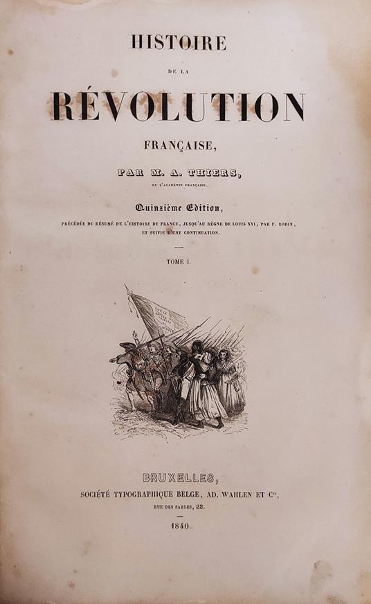 Histoire De La Révolution Française - Adolphe Thiers - copertina