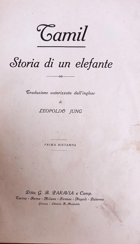 Tamil. Storia Di Un Elefante - copertina