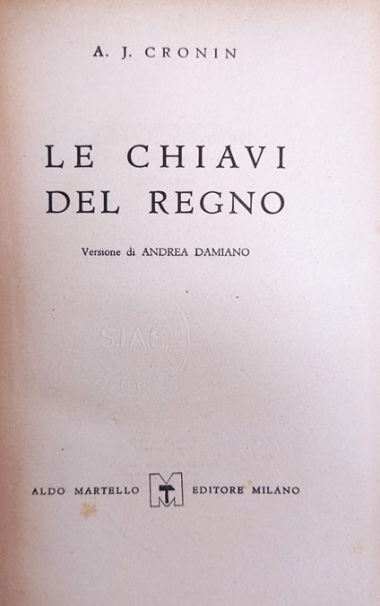 Le Chiavi Del Regno - copertina