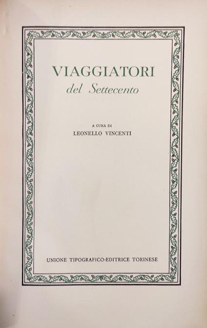 Viaggiatori Del Settecento - copertina