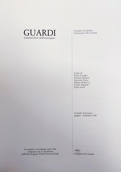 Guardi. Metamorfosi Dell'Immagine - copertina