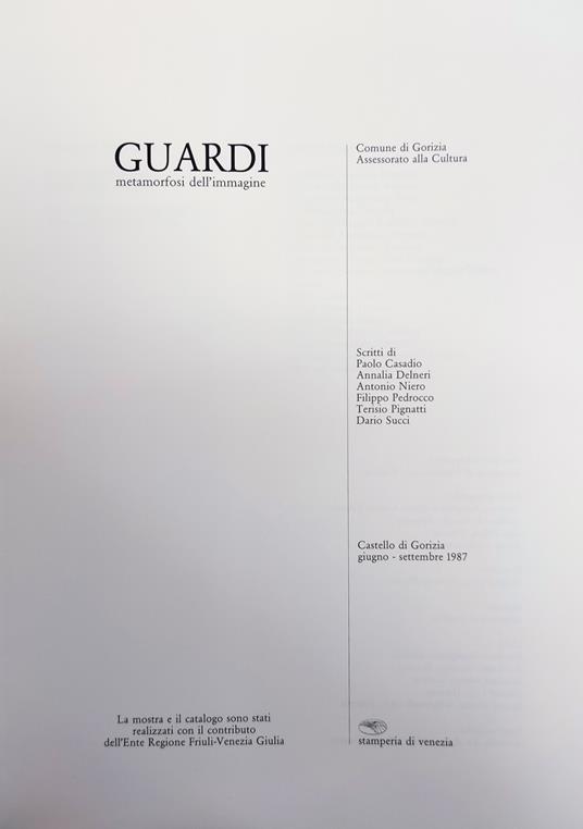 Guardi. Metamorfosi Dell'Immagine - copertina