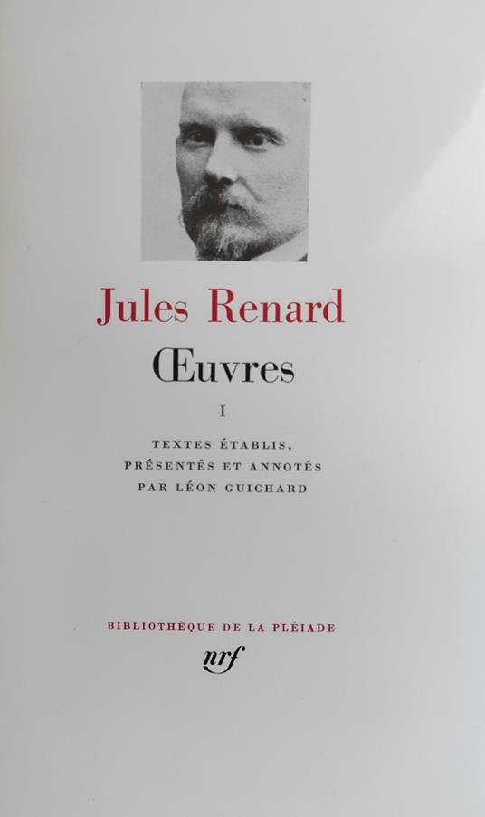 Oeuvres - Jules Renard - copertina