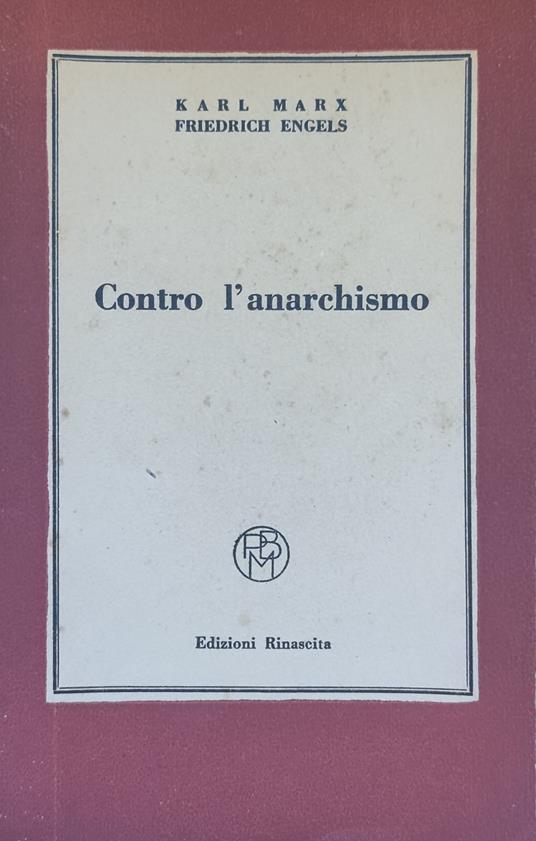 Contro L'Anarchismo - copertina