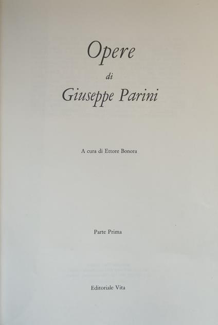 Opere Di Giuseppe Parini - Ettore Bonora - copertina