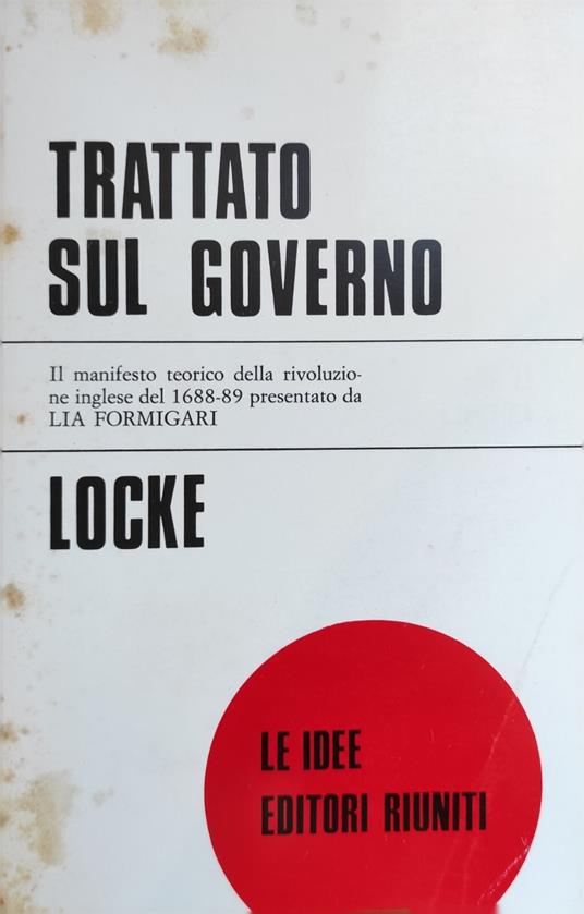 Trattato Sul Governo - John Locke - copertina