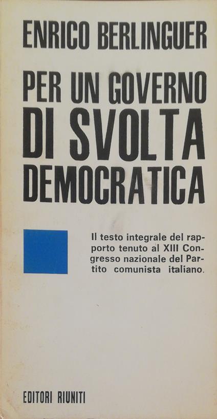 Per Un Governo Di Svolta Democratica - Enrico Berlinguer - copertina