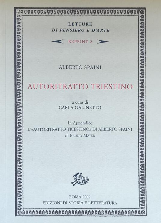 Autoritratto Triestino - Alberto Spaini - copertina