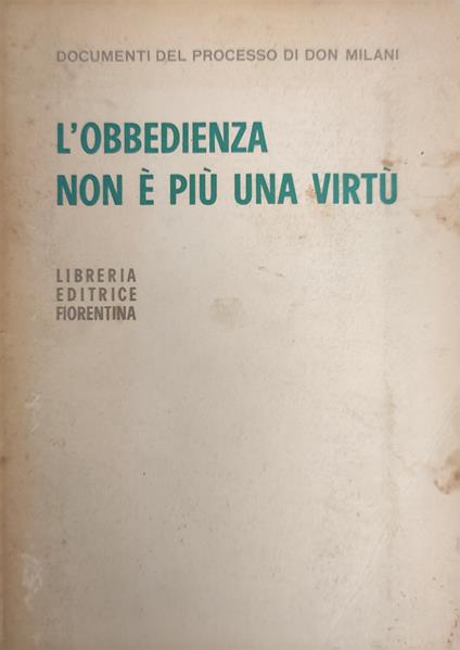 L' Obbedienza Non E Piu' Una Virtu' - copertina