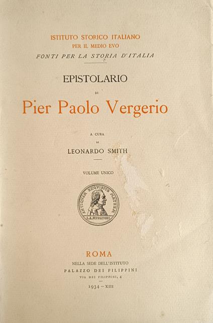 Epistolario Di Pier Paolo Vergerio - copertina