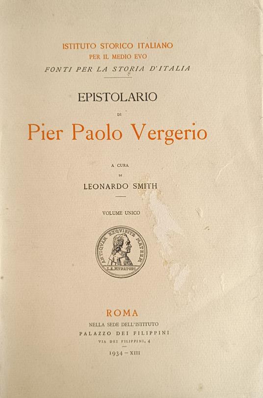 Epistolario Di Pier Paolo Vergerio - copertina