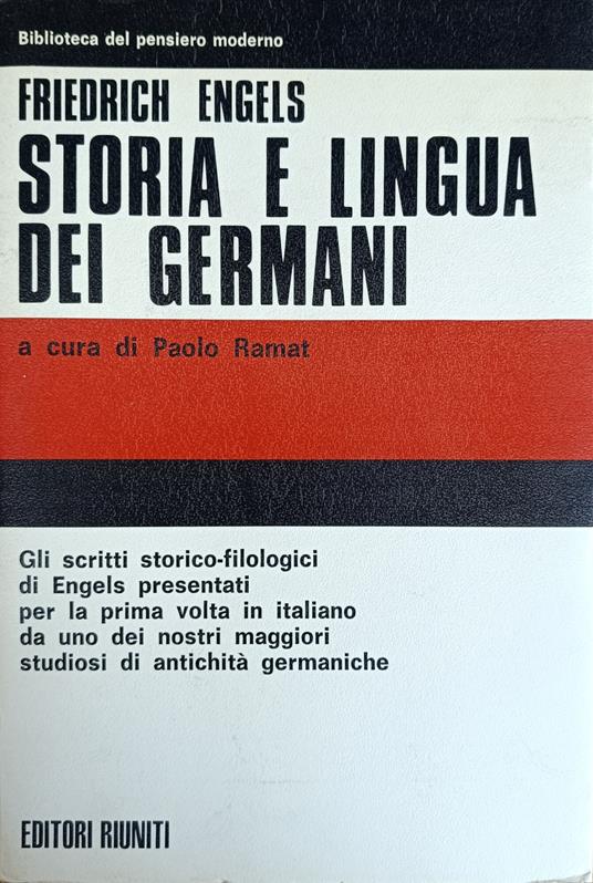 Storia E Lingua Dei Germani. Scritti Filologici - Engels Friedrich,Friedrich Engels - copertina