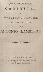 Quattro Stagioni E Quattro Cittadine In Versi Veneziani