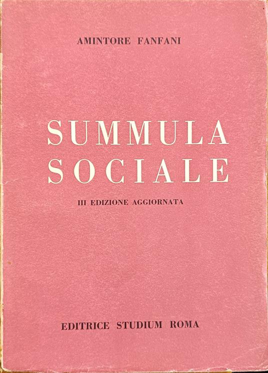 Summula Sociale - Amintore Fanfani - copertina
