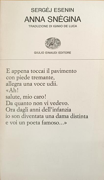 Anna Snegina - Sergej Esenin - copertina