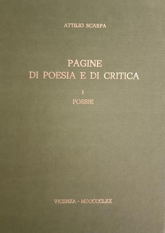 Pagine Di Poesia E Di Critica - Attilio Scarpa - copertina