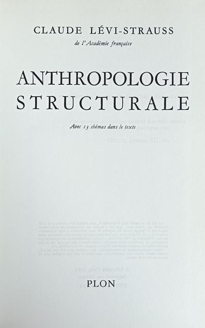 Anthropologie Structurale - copertina