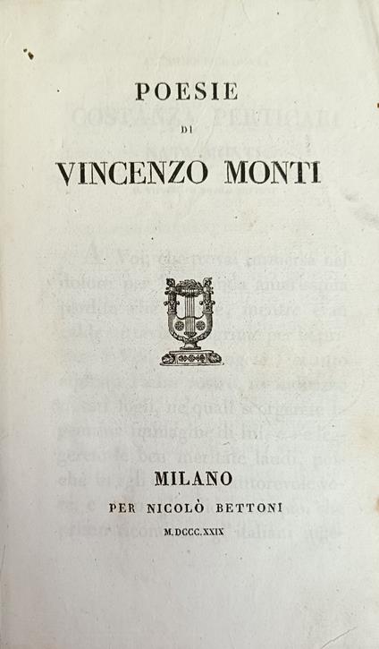 Poesie - Vincenzo Monti - copertina