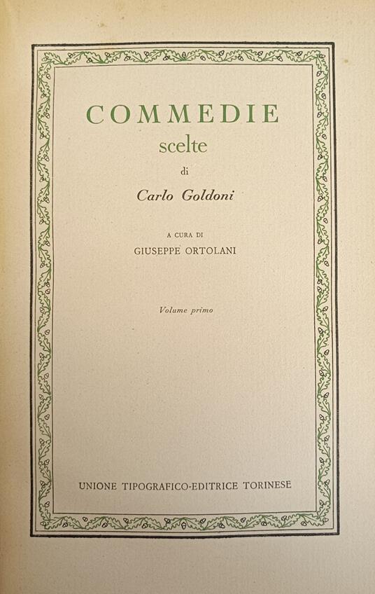 Commedie Scelte - Carlo Goldoni - copertina