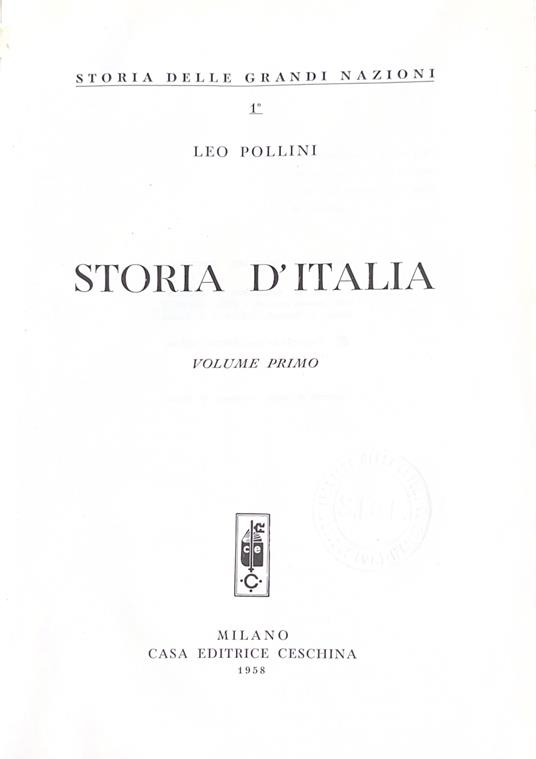 Storia D'Italia - Leo Pollini - copertina