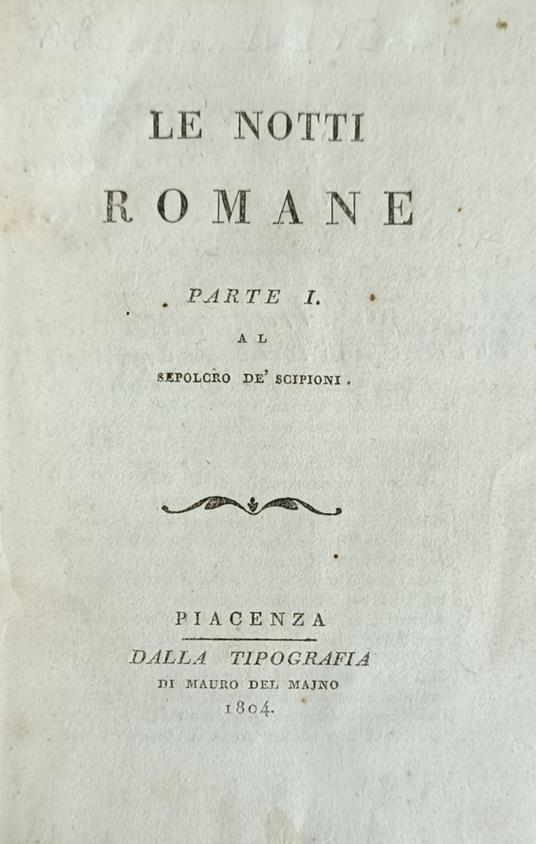Le Notti Romane Al Sepolcro De' Scipioni - Alessandro Verri - copertina