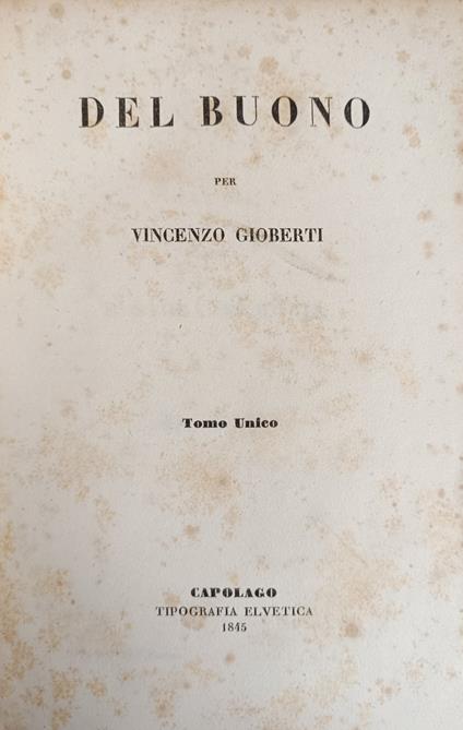 DEL BUONO (eguito da DEL BELLO - Vincenzo Gioberti - copertina