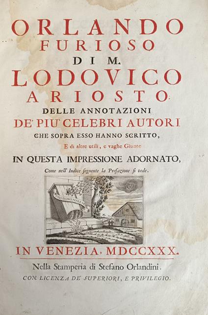 Orlando Furioso - Ludovico Ariosto - copertina